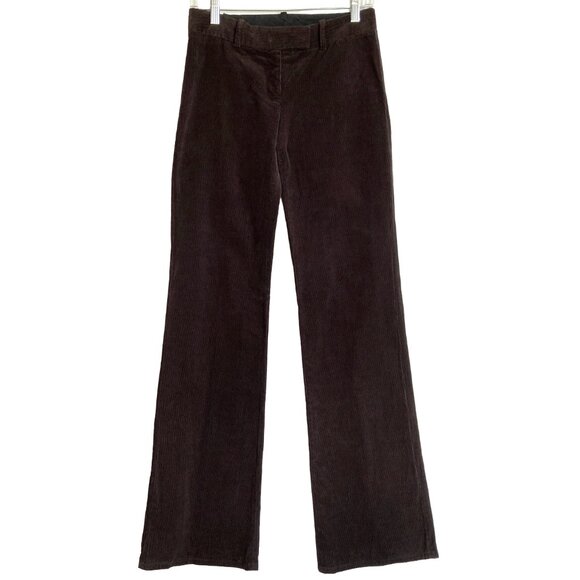 VINTAGE MICHAEL KORS DARK BROWN CORDUROY PANTS LOW RISE FLARED BOHO XS - Picture 1 of 3